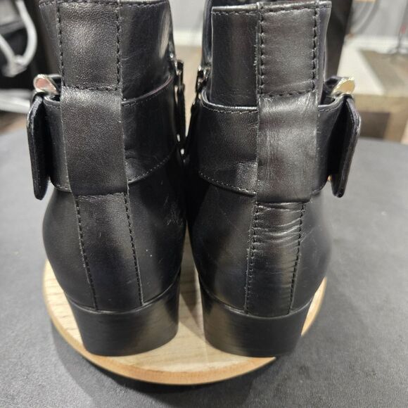 🐢 Aquatalia Fiamma Black Leather Bootie Chelsea Boot size 11 Made in Italy - Picture 11 of 16